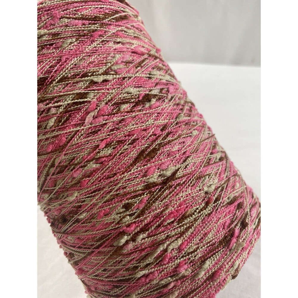Fancy Cone Yarn Pink Brown Slub Thread Clothes Needlework NW 700g #931